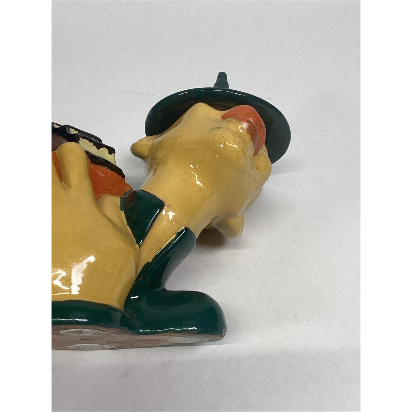 Whimsical Vintage Ceramic Minstrel Candy/Nut Dish Sculpture Figurine