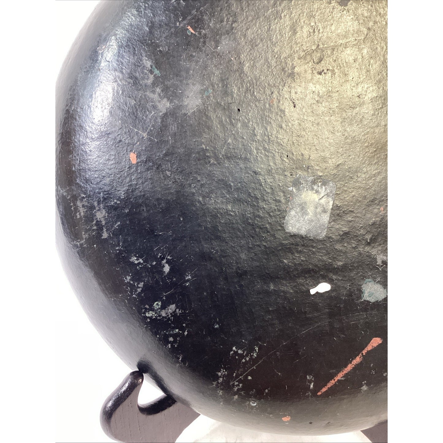 Antique Black Papier Mache Pressed Paper Pulp Ware Decorative Bowl Plate - 9”D