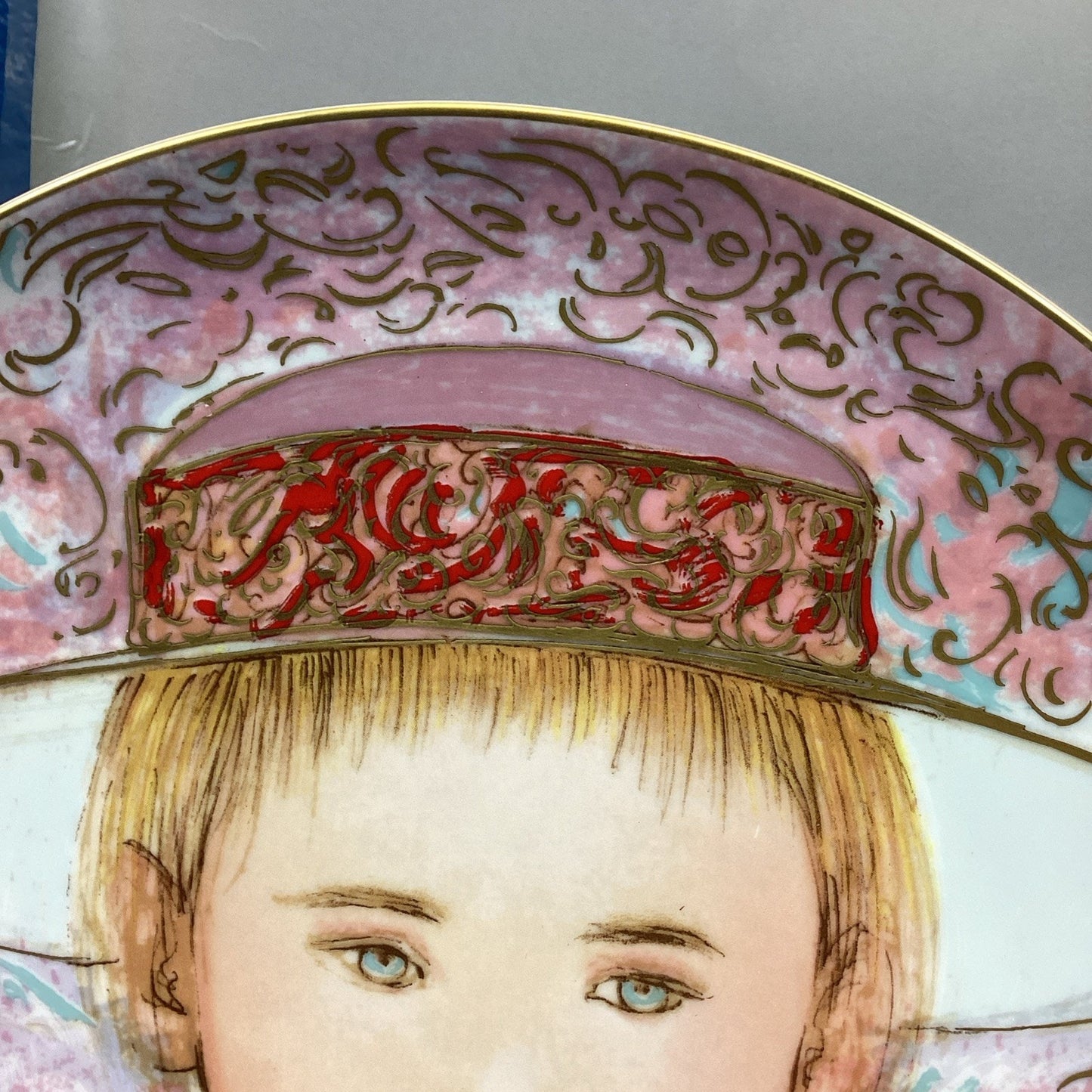 2 Signed Edna Hibel Frederic & Claire Commemorative Series Collectors Plates