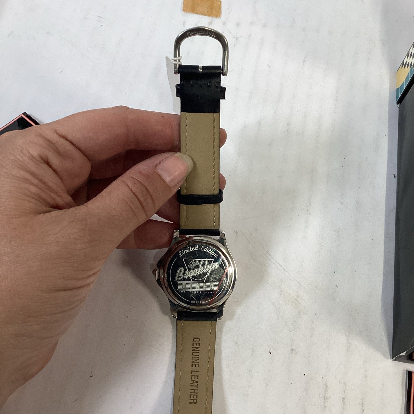 Vintage NOS Brooklyn Diner Watch With Leather Band & Case