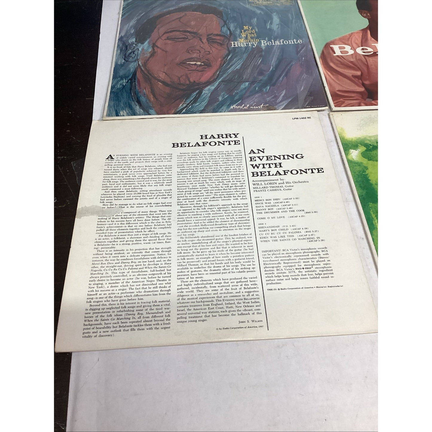 Lot Of 4 Harry Belafonte Vinyl Records