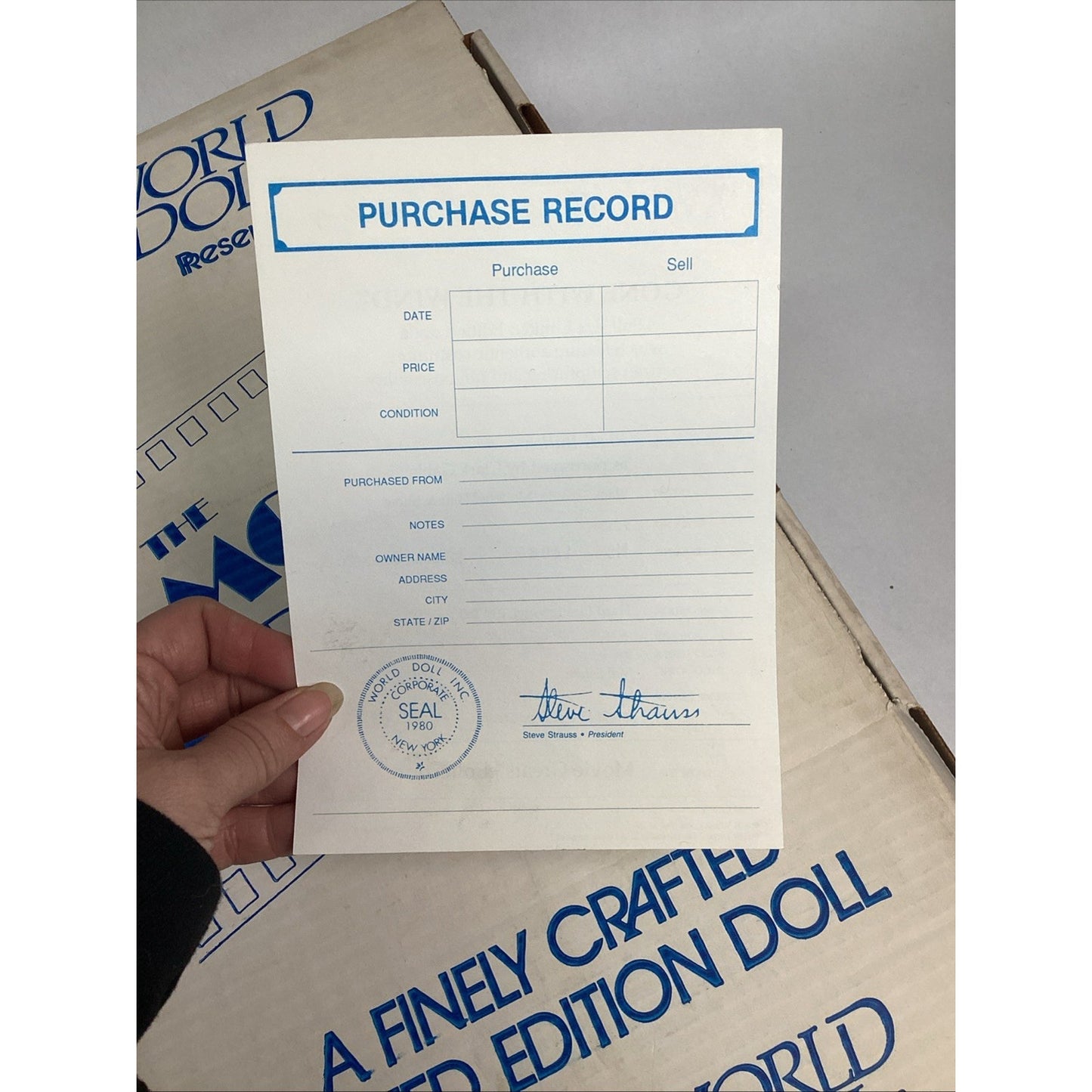 World Doll - Movie Greats Collection- Rhett Butler #72138 - W/ COA - New In Box