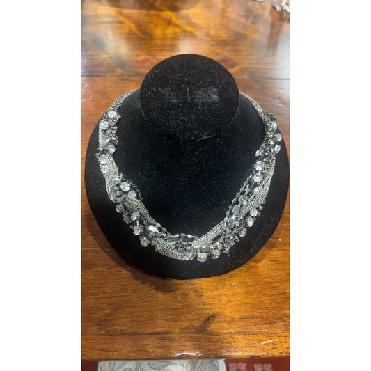 Vintage Multi-Strand Crystal and Chain Necklace