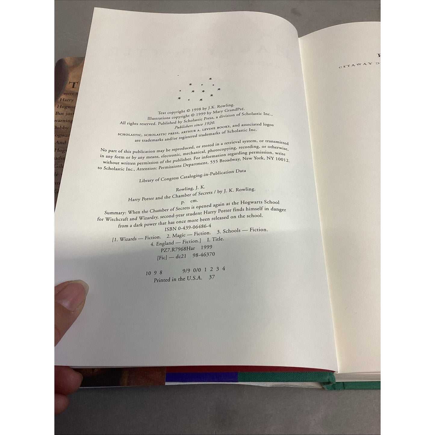 Harry Potter and The Chamber of Secrets by J. K. Rowling Book