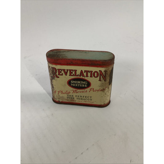 Vintage Empty Revelation Pipe Tobacco Tin Smoking Mixture Philip Morris 3x3