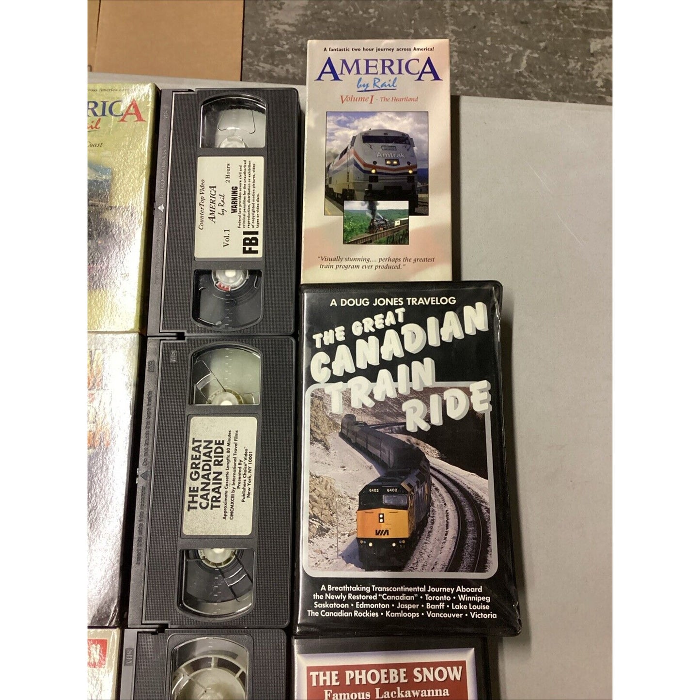 Lot Of 8 Train VHS Tapes - Flying Scotsman, Steam Across America, Great Canadian