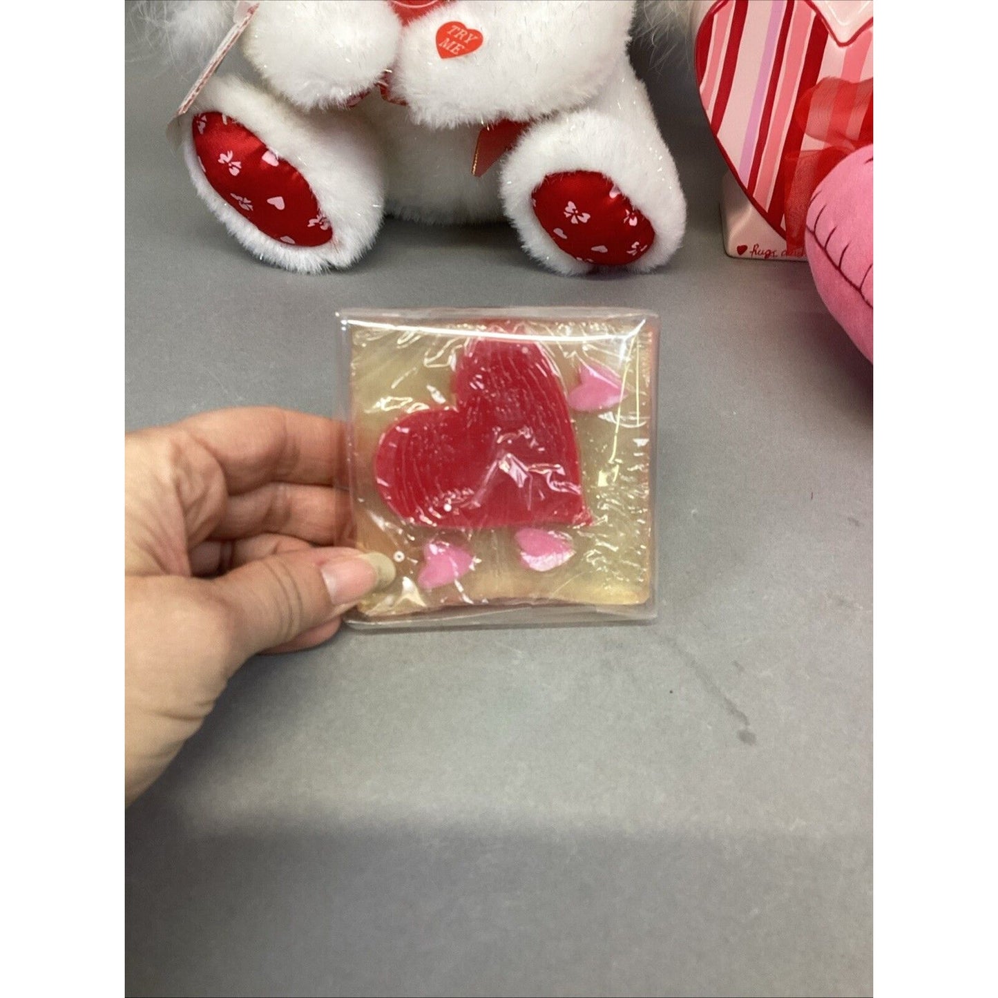 Set Of 14 Valentines Day Party Set - Plush Bear, Soap Pump, Pillows, Lights