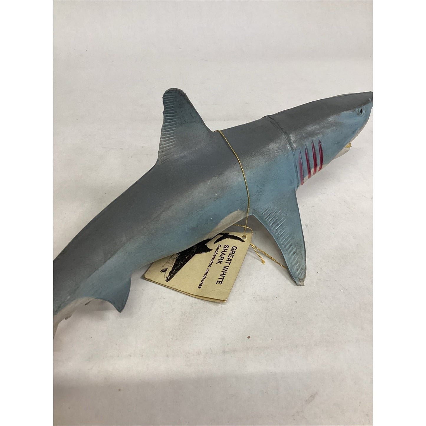 Vintage 1995 Rubber Great White Shark Toy - #10084 - 13”L