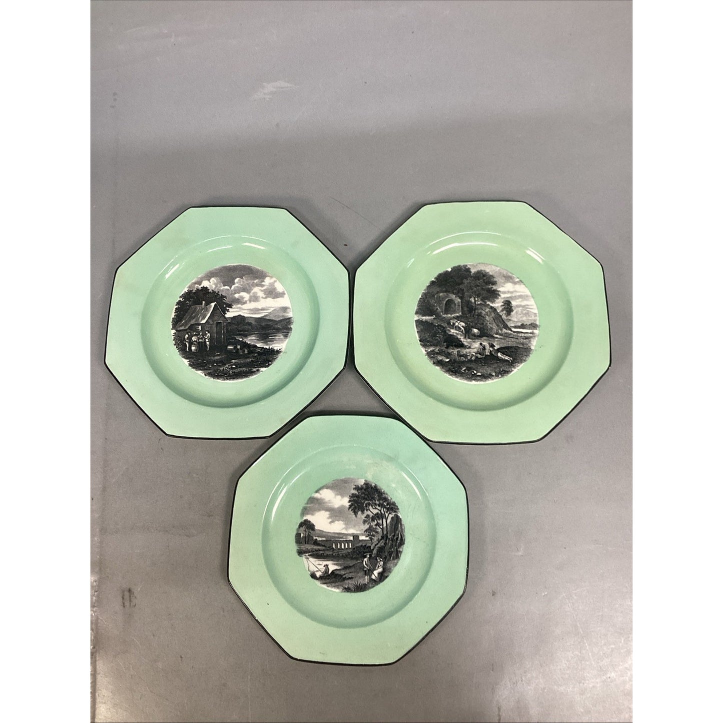 Wedgwood Etruria England Mint Green Decorative Plates