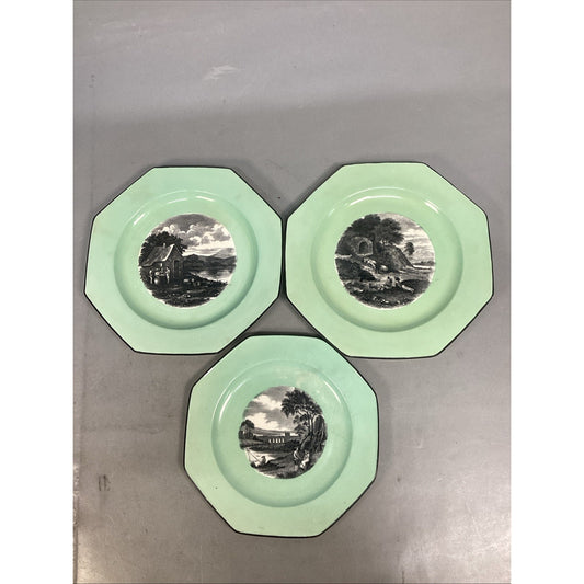 Wedgwood Etruria England Mint Green Decorative Plates