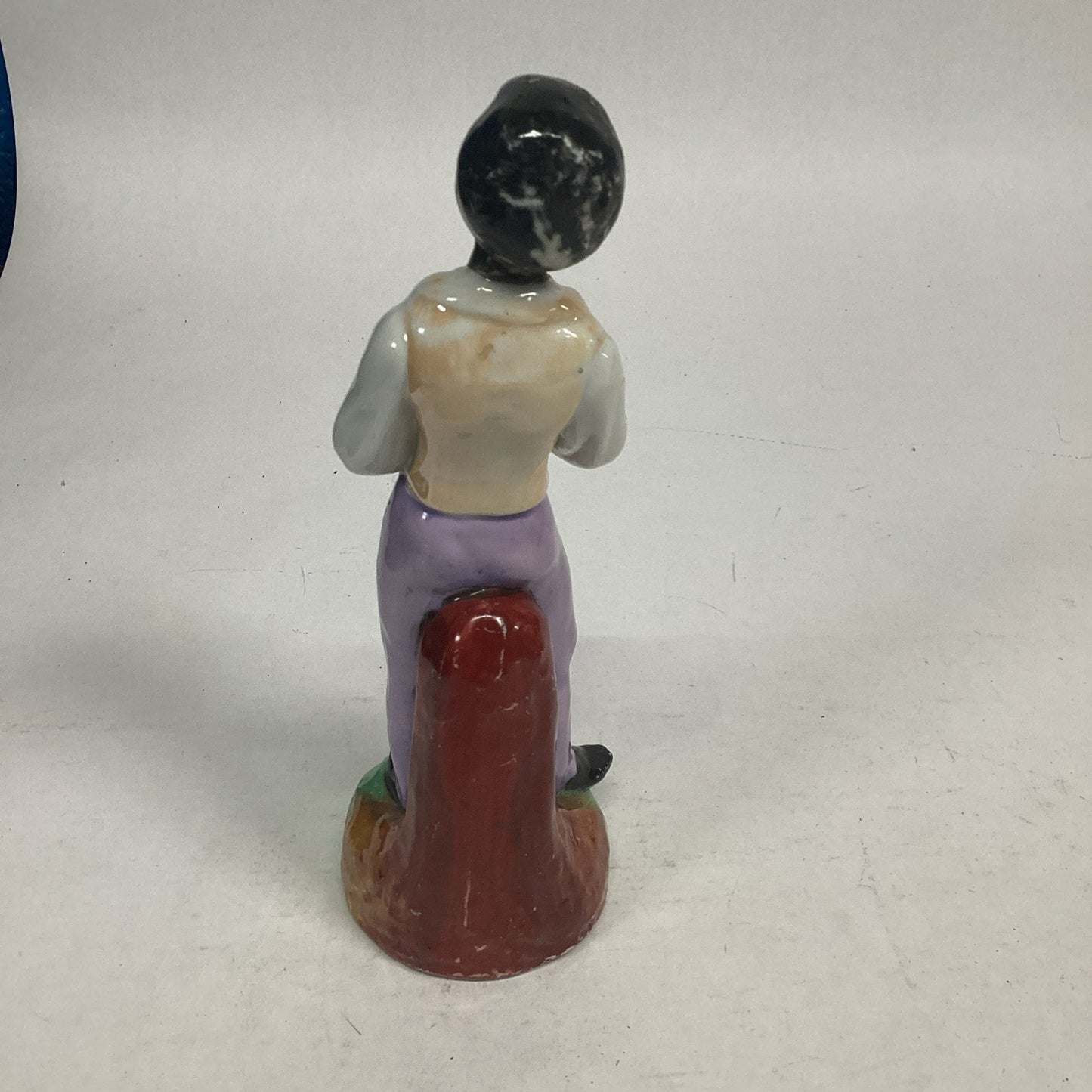 Victorian Era Staffordshire Figurine Of A Man Playing An Accordion