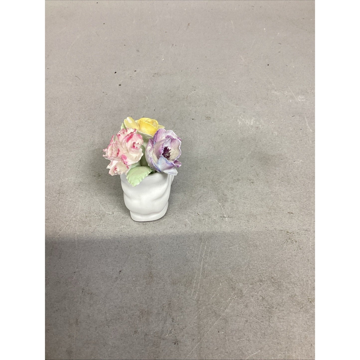 Vintage E&R Gold Crown Fine Bone China Flowers In Boot Figurine Hand Painted