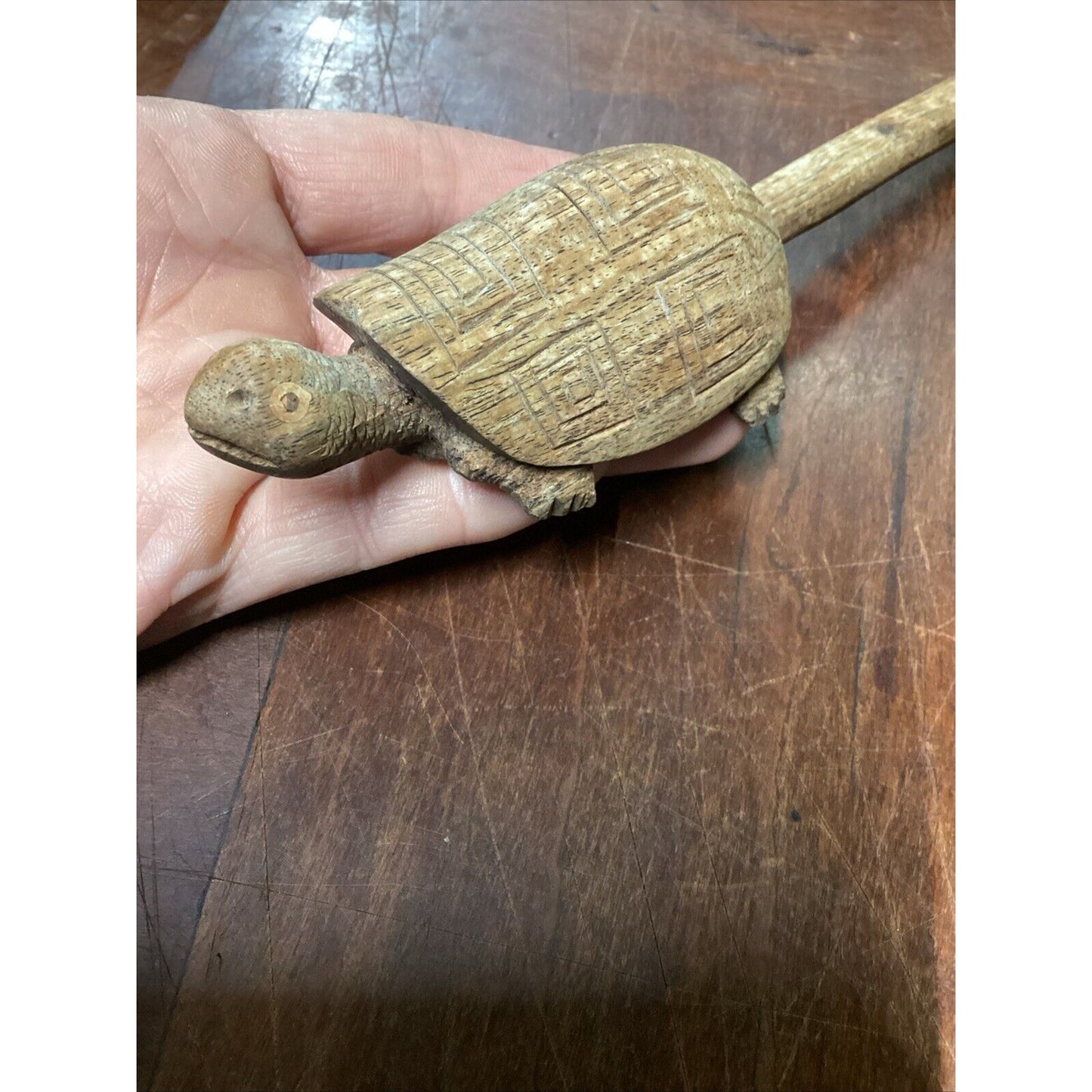 Hand Carved Wooden Decorative Turtles Fork And Spoon Set