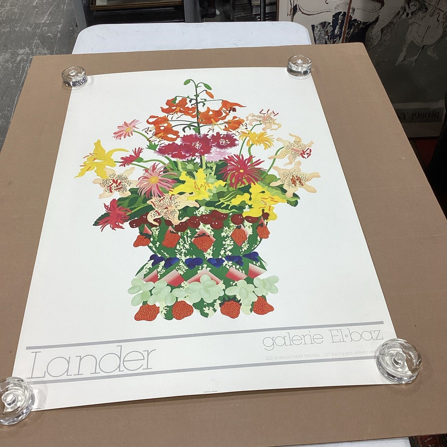 Galerie El Baz Lander - Floral Basket Poster - 39.5x27.25”