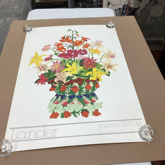 Galerie El Baz Lander - Floral Basket Poster - 39.5x27.25”