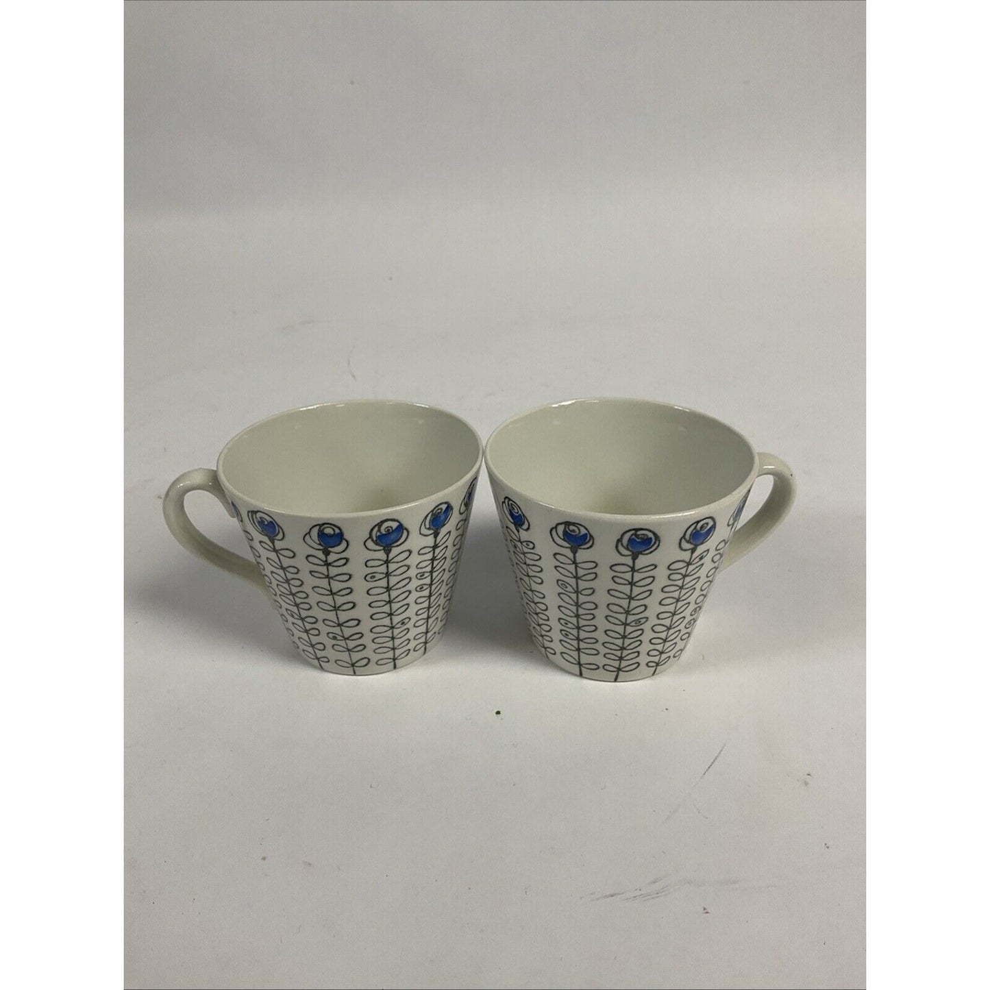 Arthur Percy Porcelain Teacups Flower Design Blue
