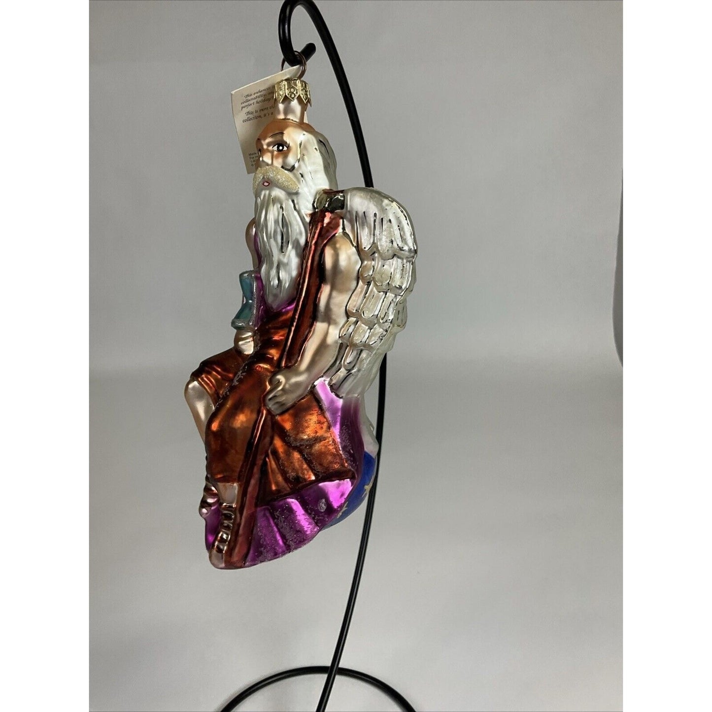 Christopher Radko Father Time Angel Glass Christmas Ornament w/ Tag