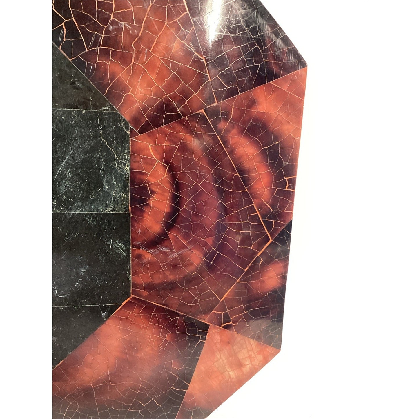 Octagonal Shaped Faux Marble Charcuterie Cheese Board - 15” - Felt Backing