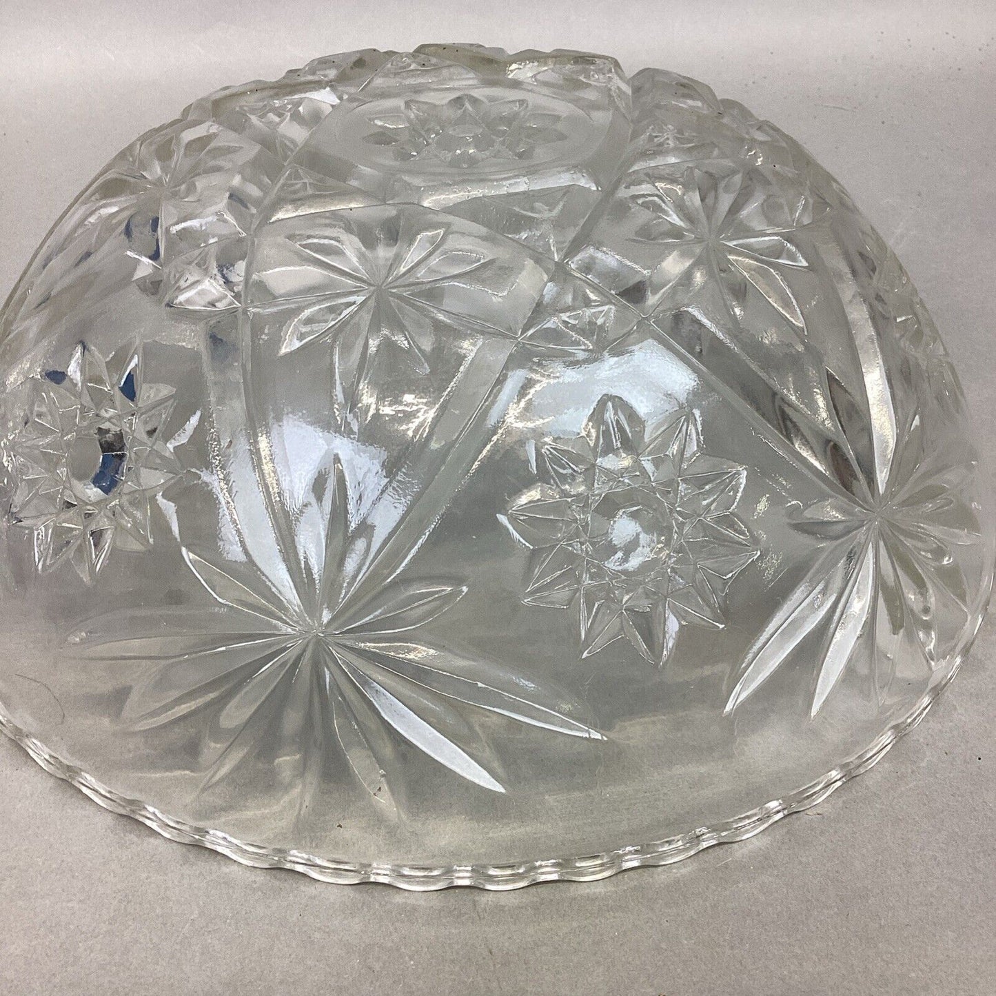 Set Of 2 Vintage Anchor Hocking Star Of David Glass Salad Fruit Bowl