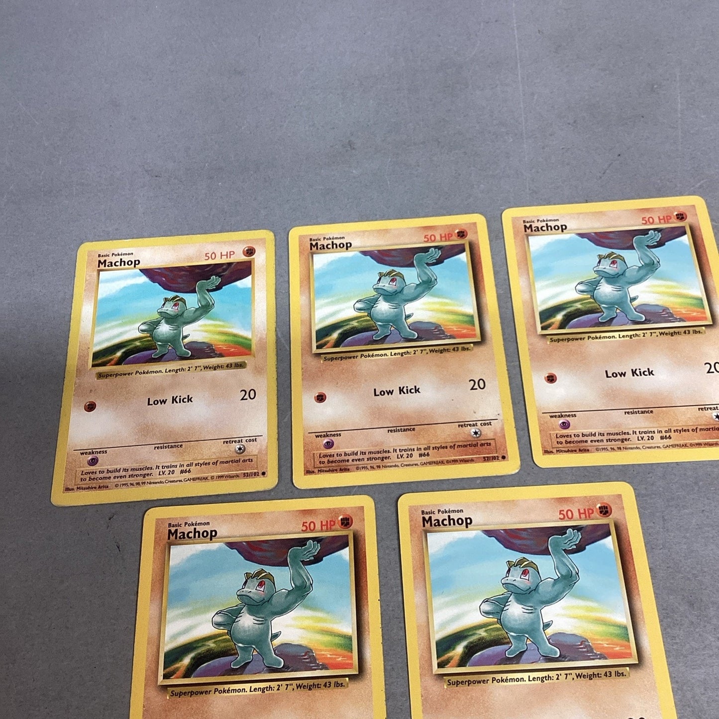 Lot Of 5 Pokémon Machop Trading Cards