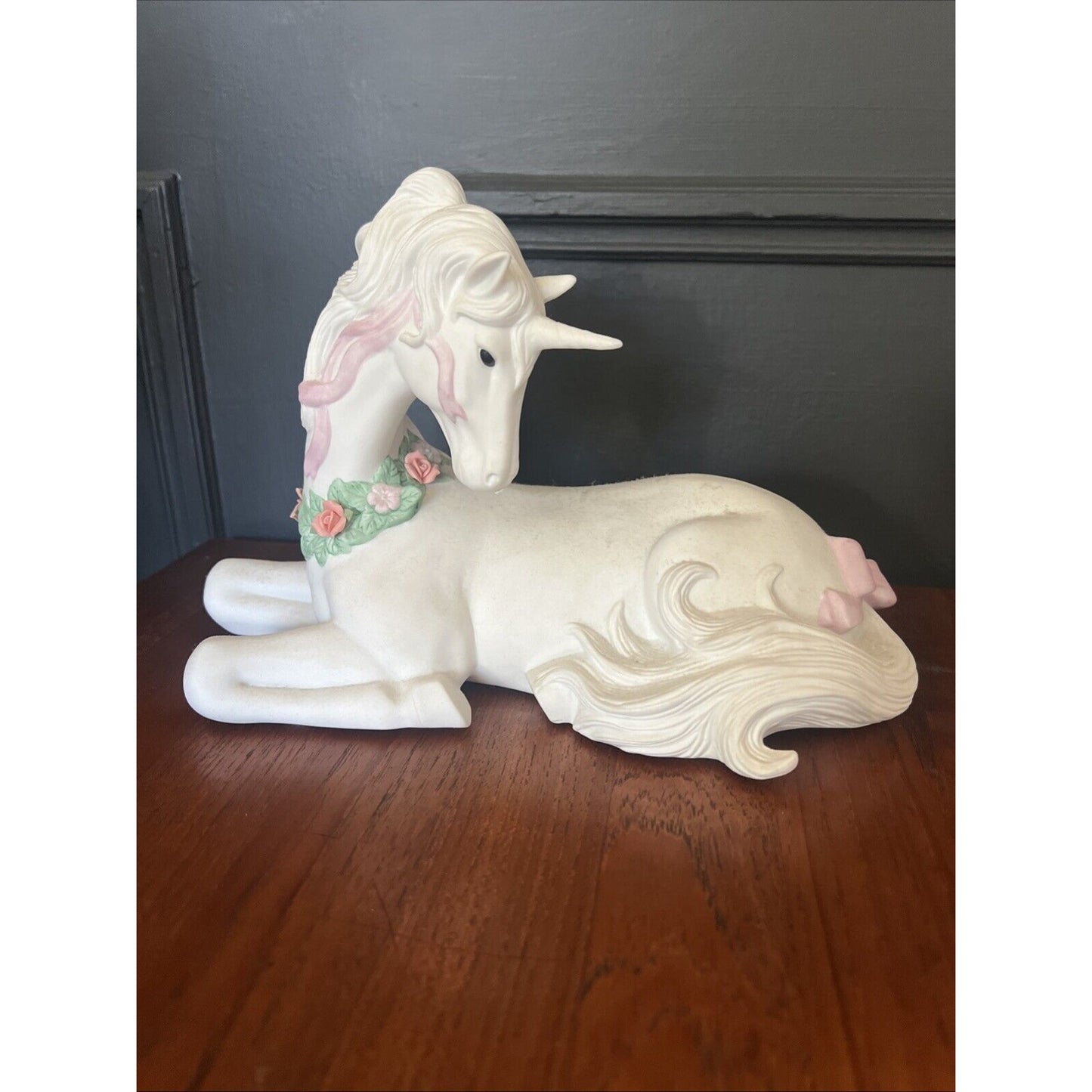 The San Francisco Music Box Co. Reclining White Unicorn Statuette Figurine