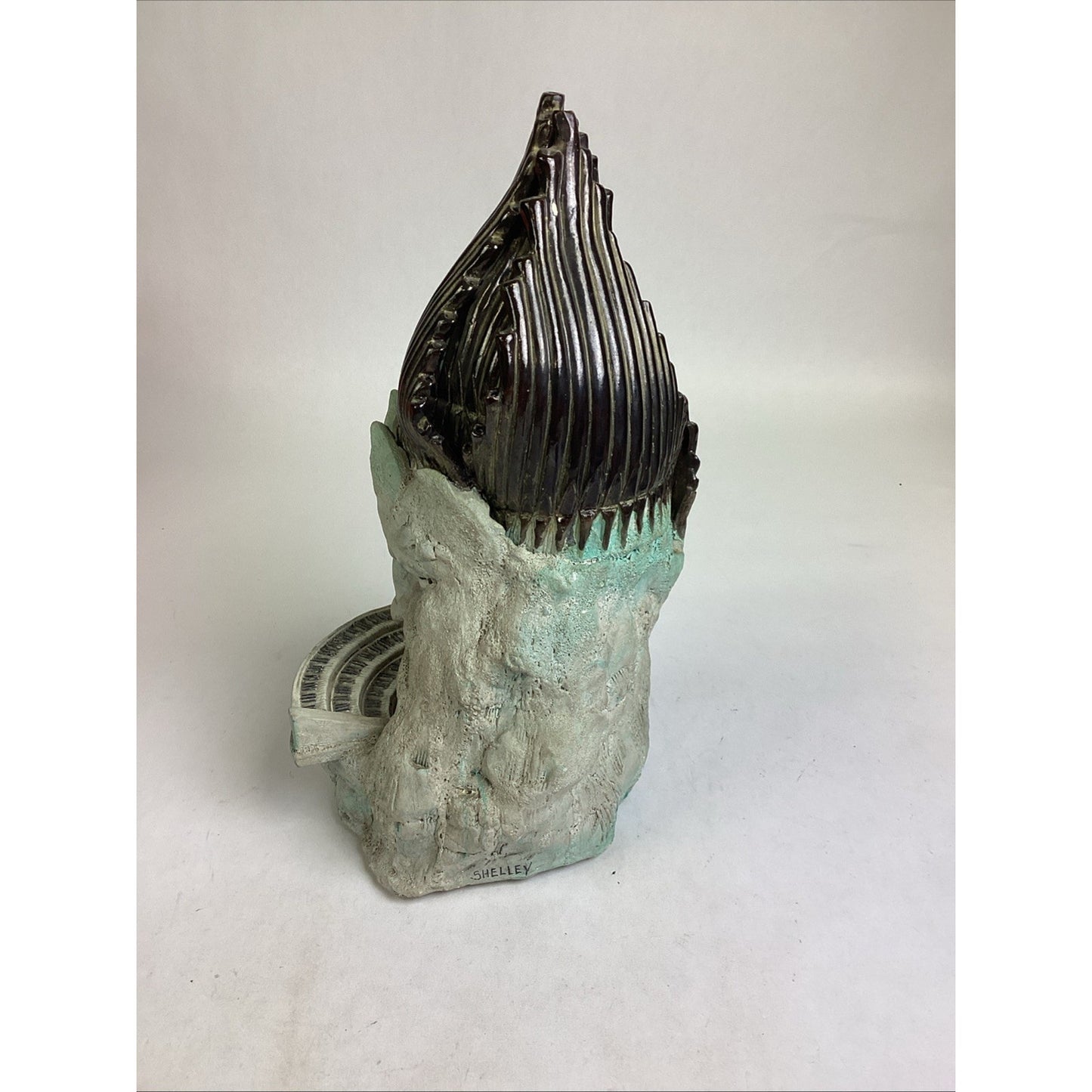 Whimsical Ceramic Sculpture- Surreal Face With Miniature Piano - 13.5”H