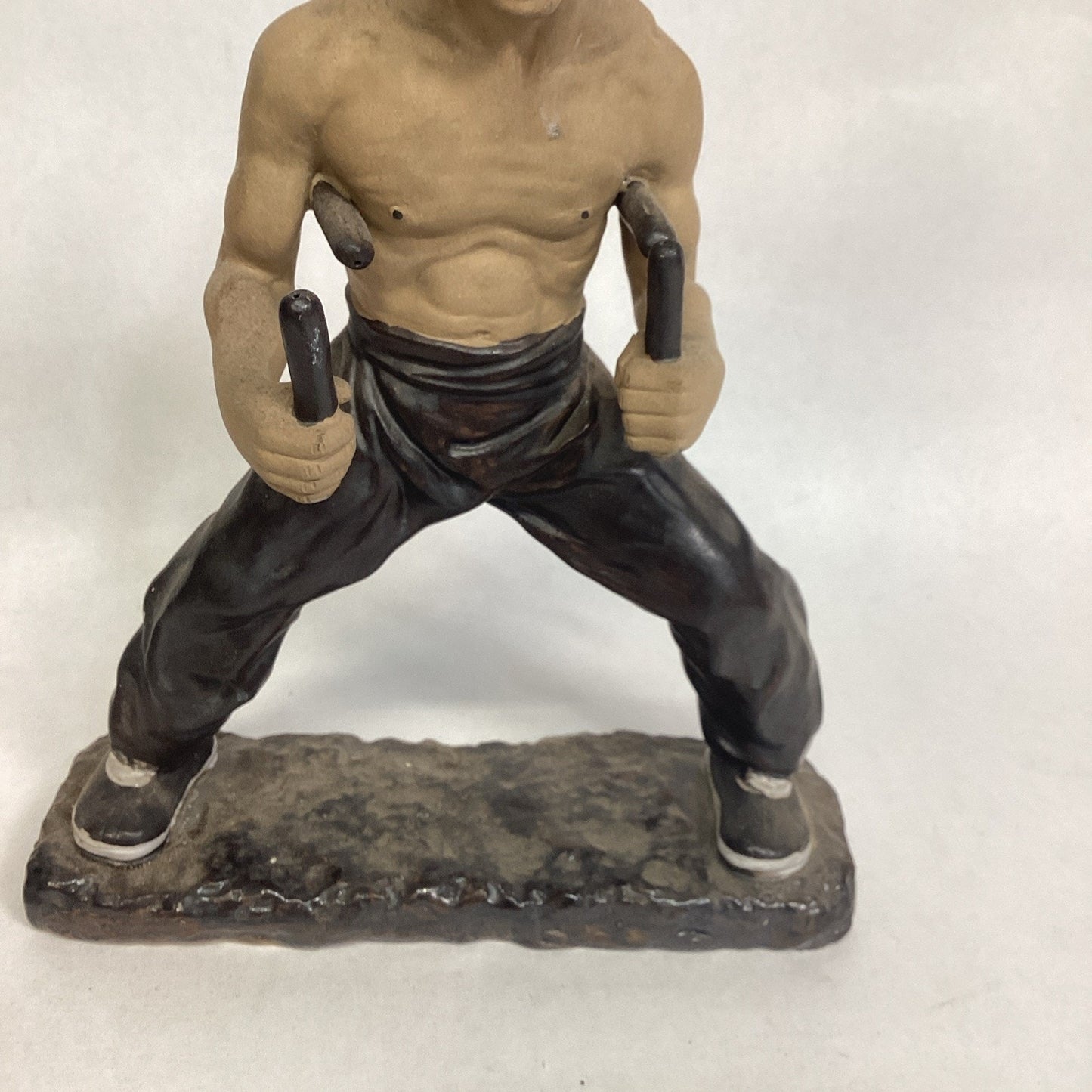Bruce Lee Ceramic Sculpture Nunchucks Fighter - NOS