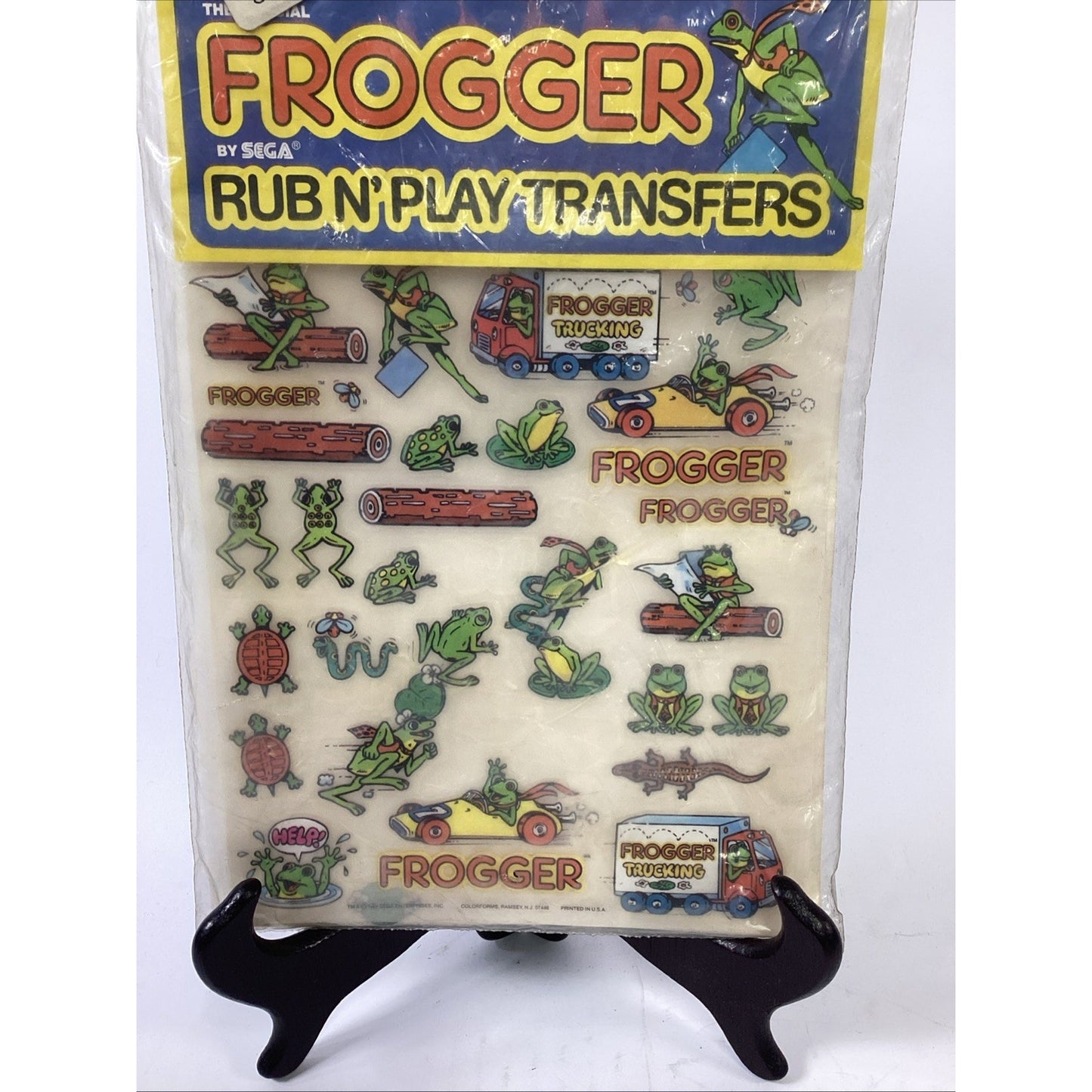 Frogger Rub N' Play Transfers 1981 Sega Arcade Atari Game Colorforms