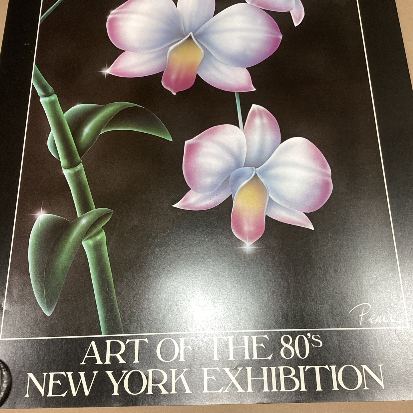 Pema Art Of The 80’s New York Exhibition White Pink Floral Poster - 36x24”