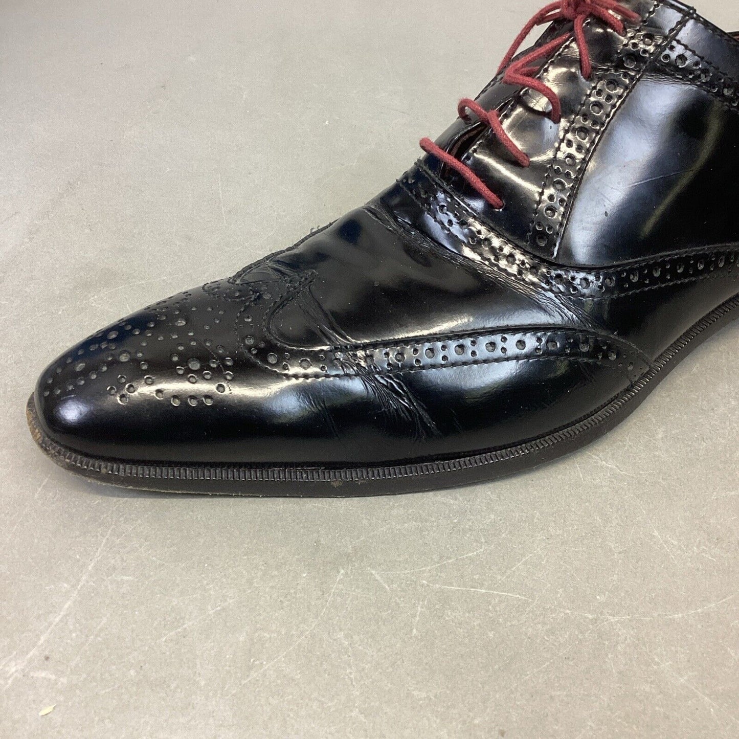 Vaneau Bottier A Paris Men’s Wingtip Black Oxford Dress Shoes - 42 1/2
