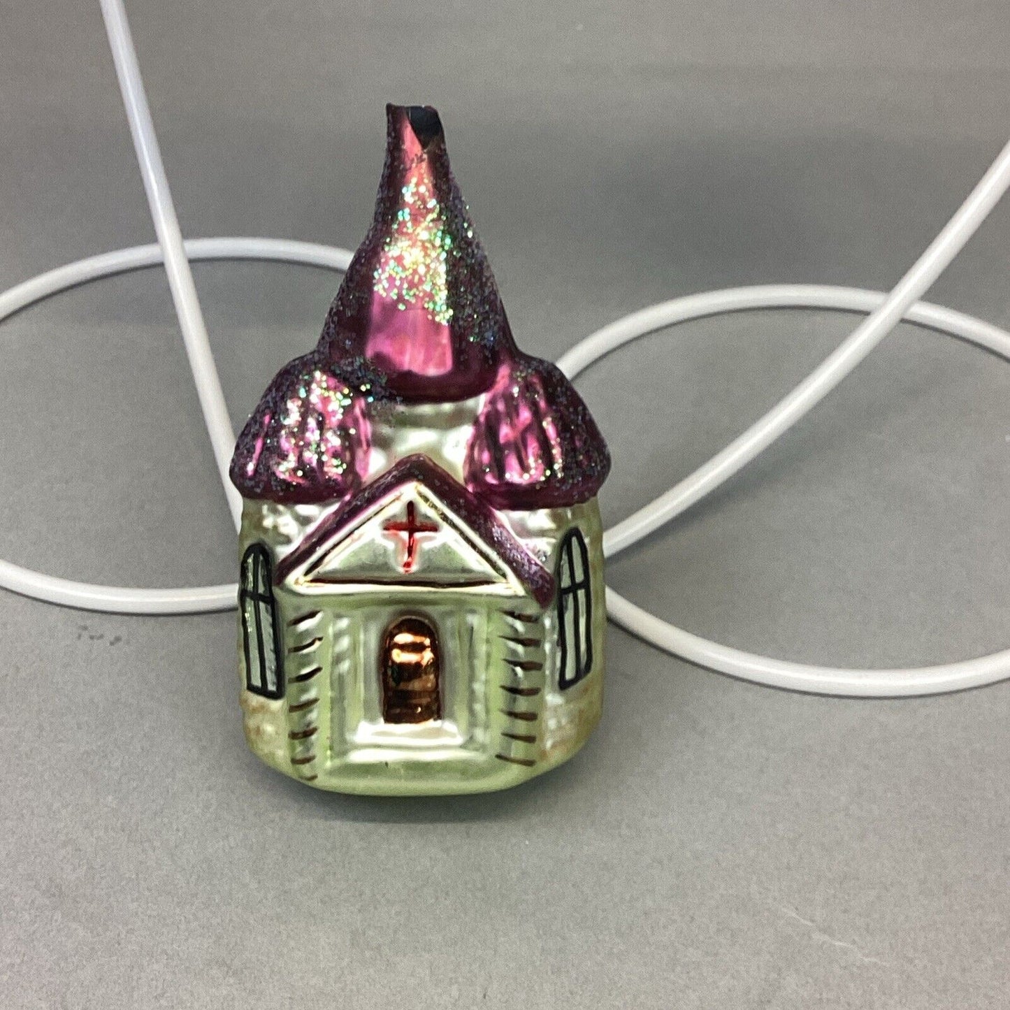 Radko Ice House & Little Chapel + Kurt Adler Cuckoo Clock Glass Ornaments