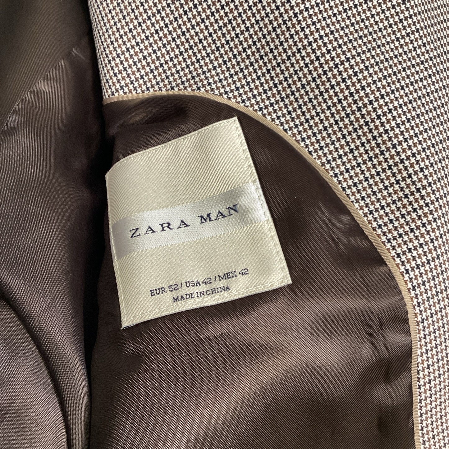Zara Man Houndstooth Men’s Sport Jacket - Size 42