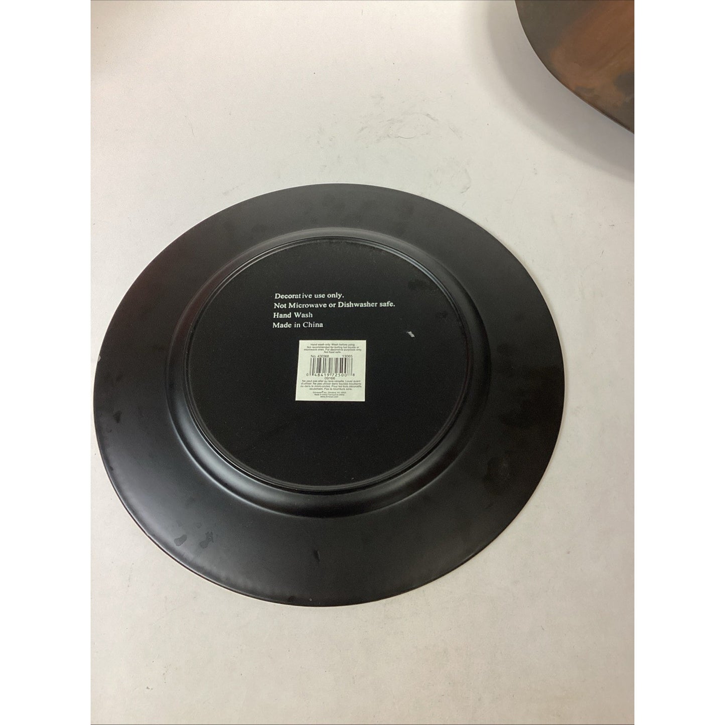 1989 Poplar Wood Round Tray And 3 Gilt Decorative Chargers