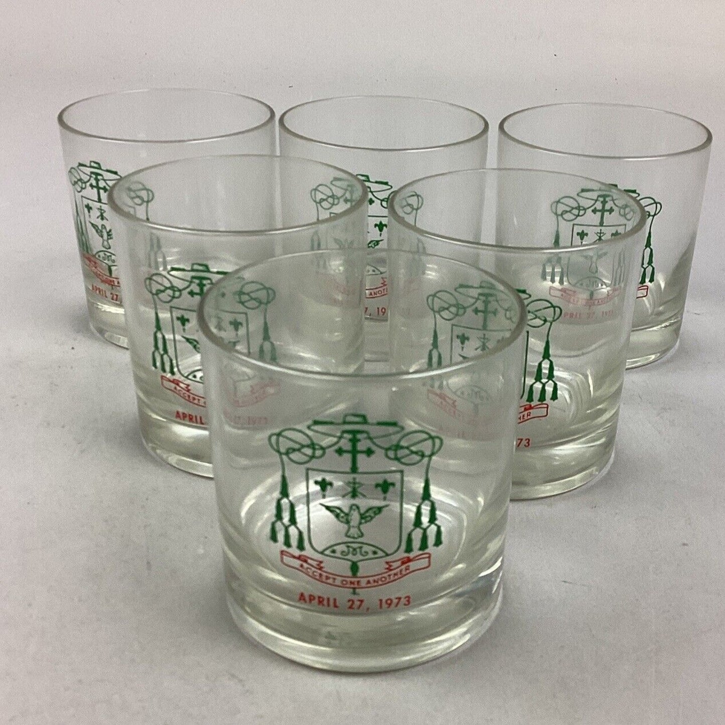 Accept One Another Set Of 6 Glass Tumblers - April 27, 1973