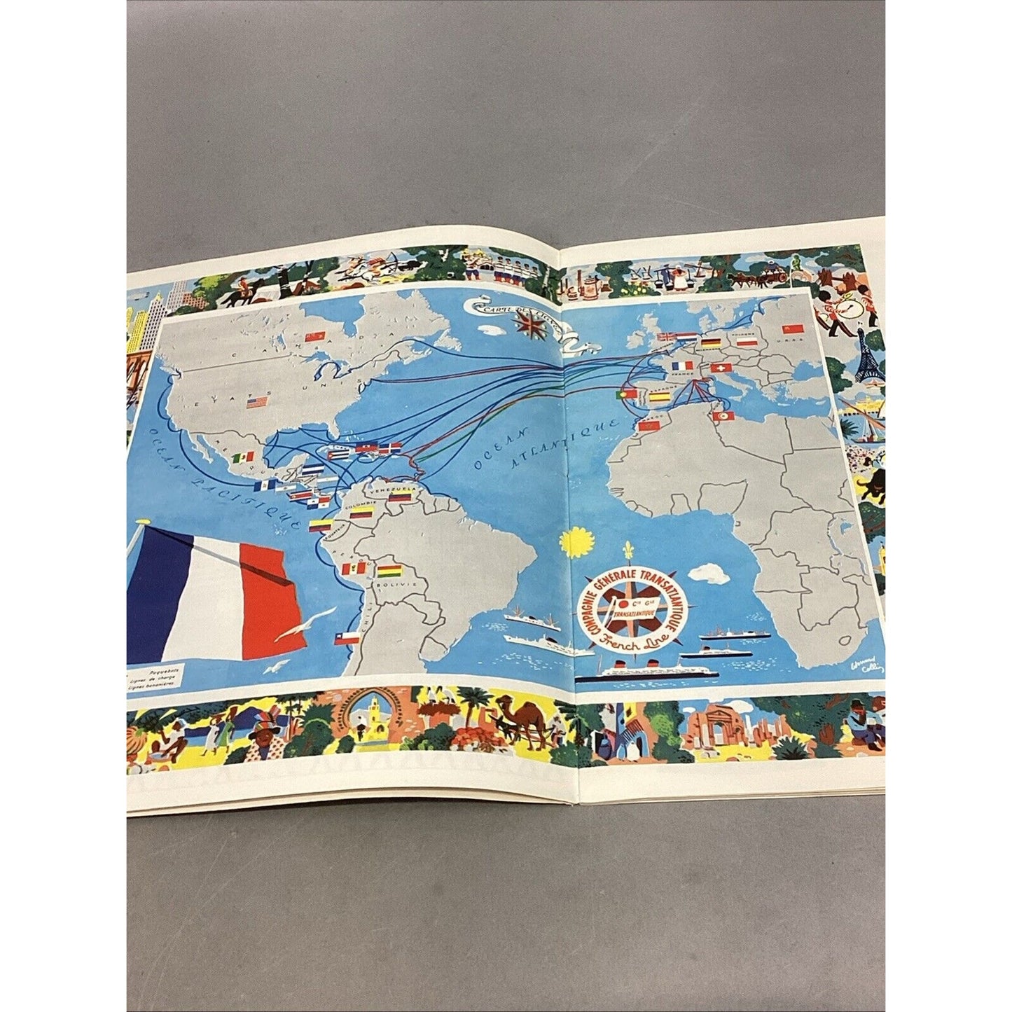 Set Of 2 1960 SS FRANCE La Compagnie Generale Transatlantique Children’s Books