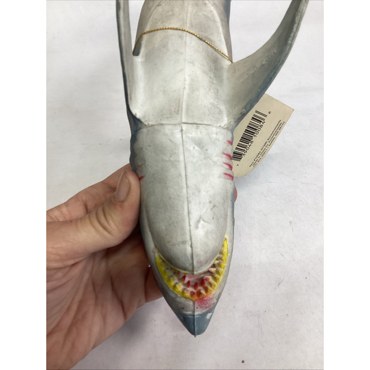 Vintage 1995 Rubber Great White Shark Toy - #10084 - 13”L