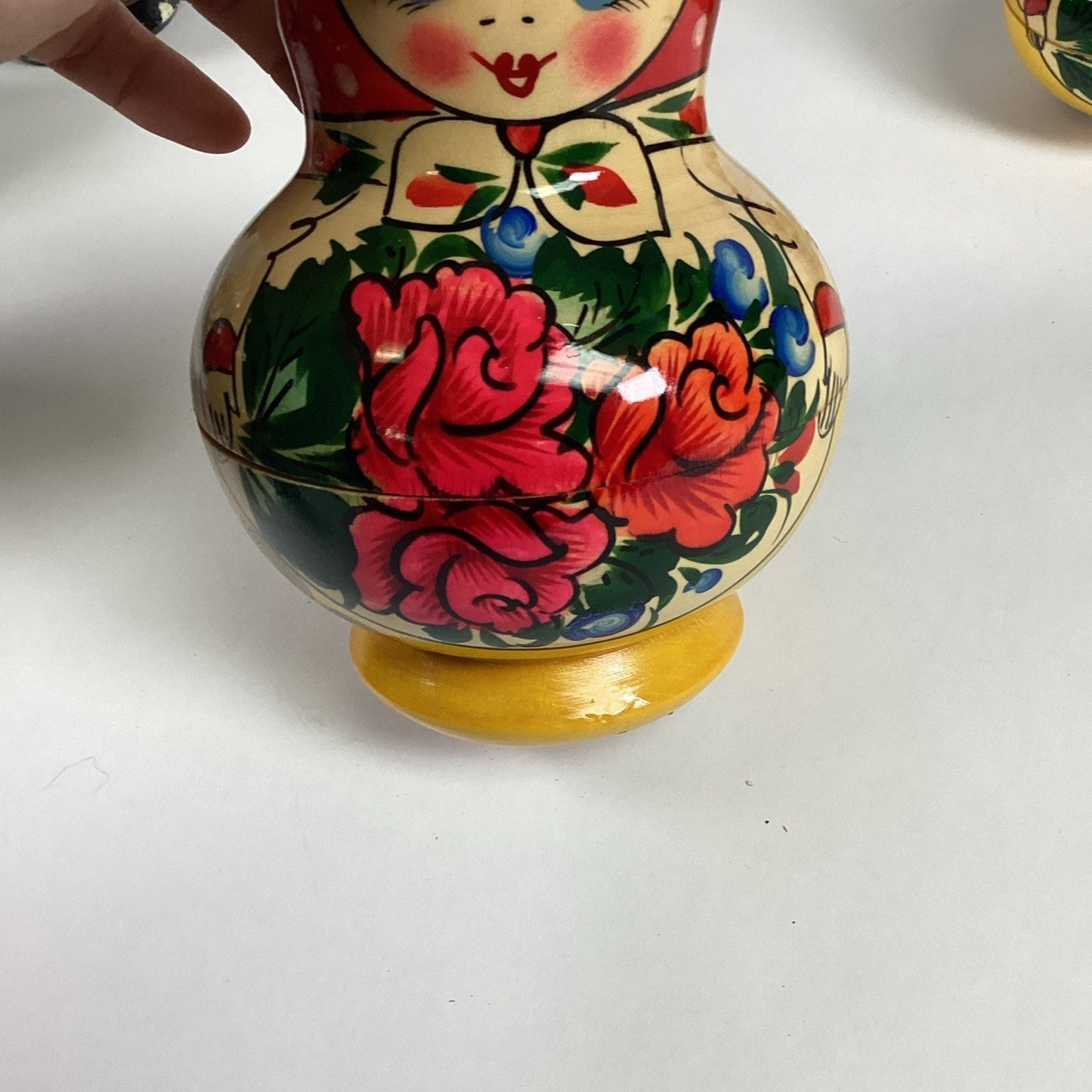 Set of 7 Hand-painted Wooden Russian Nesting Dolls