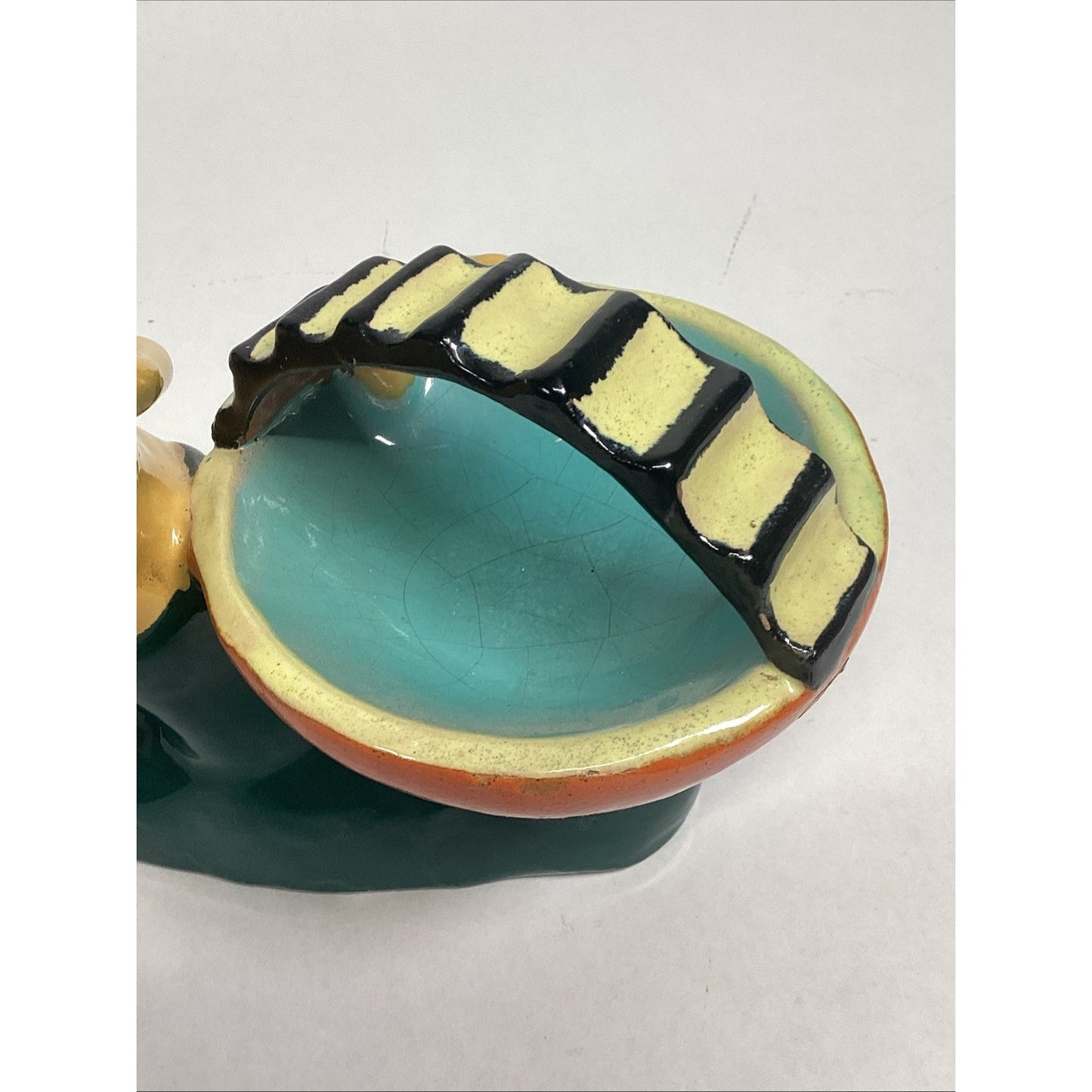 Whimsical Vintage Ceramic Minstrel Candy/Nut Dish Sculpture Figurine