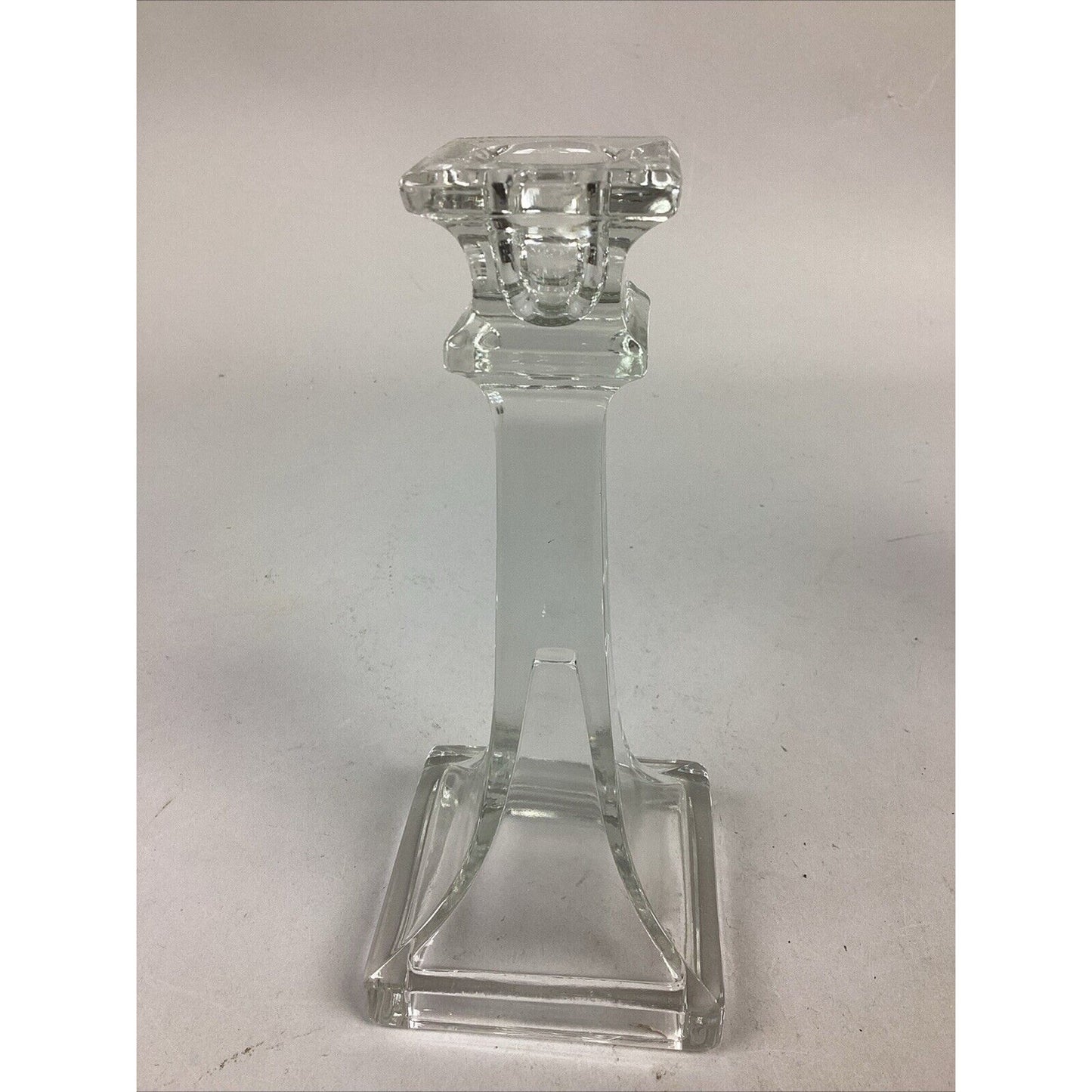 Set Of 2 Different Sized Glass Candlestick Candle Holders