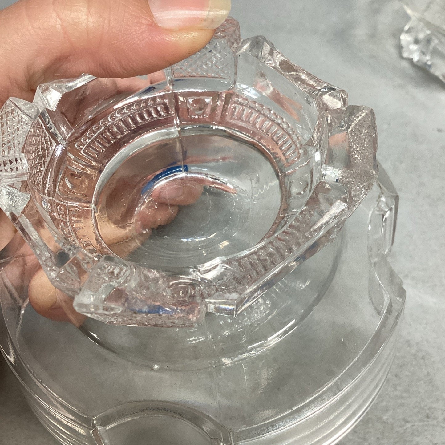 Set Of 5 Antique Duncan & Sons Celtic Cross Glass Honey/Dessert Dishes - c.1882