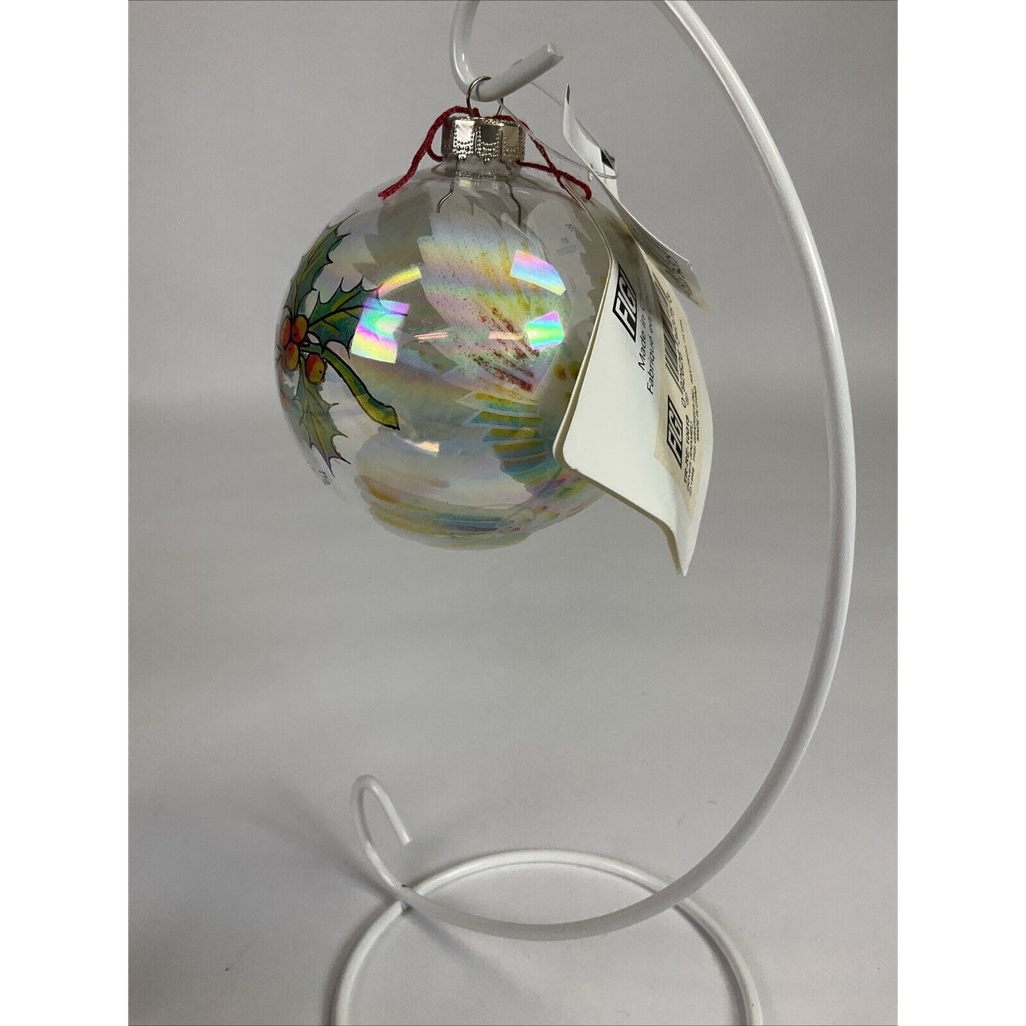 Gigi Clear Ball Christmas Ornament With Doves And Mistletoe (enamel)