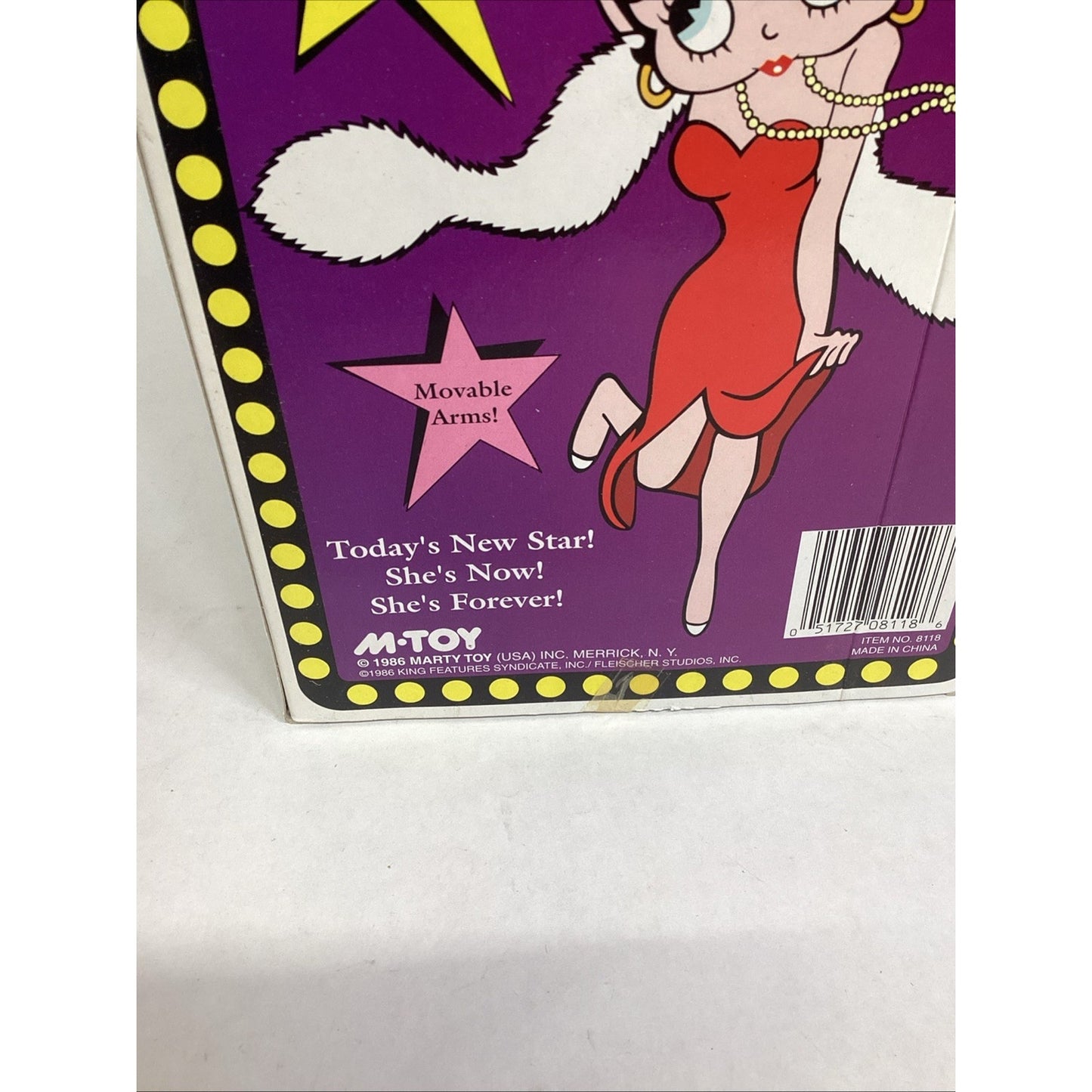 Vintage Betty Boop 1986 Limited Edition Doll W/ Stand - New