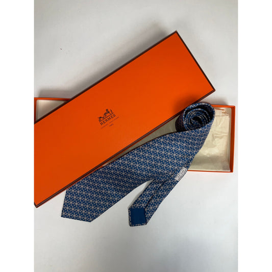 Men’s Hermès Blue Star Tie REF: 5654 EA | No Box