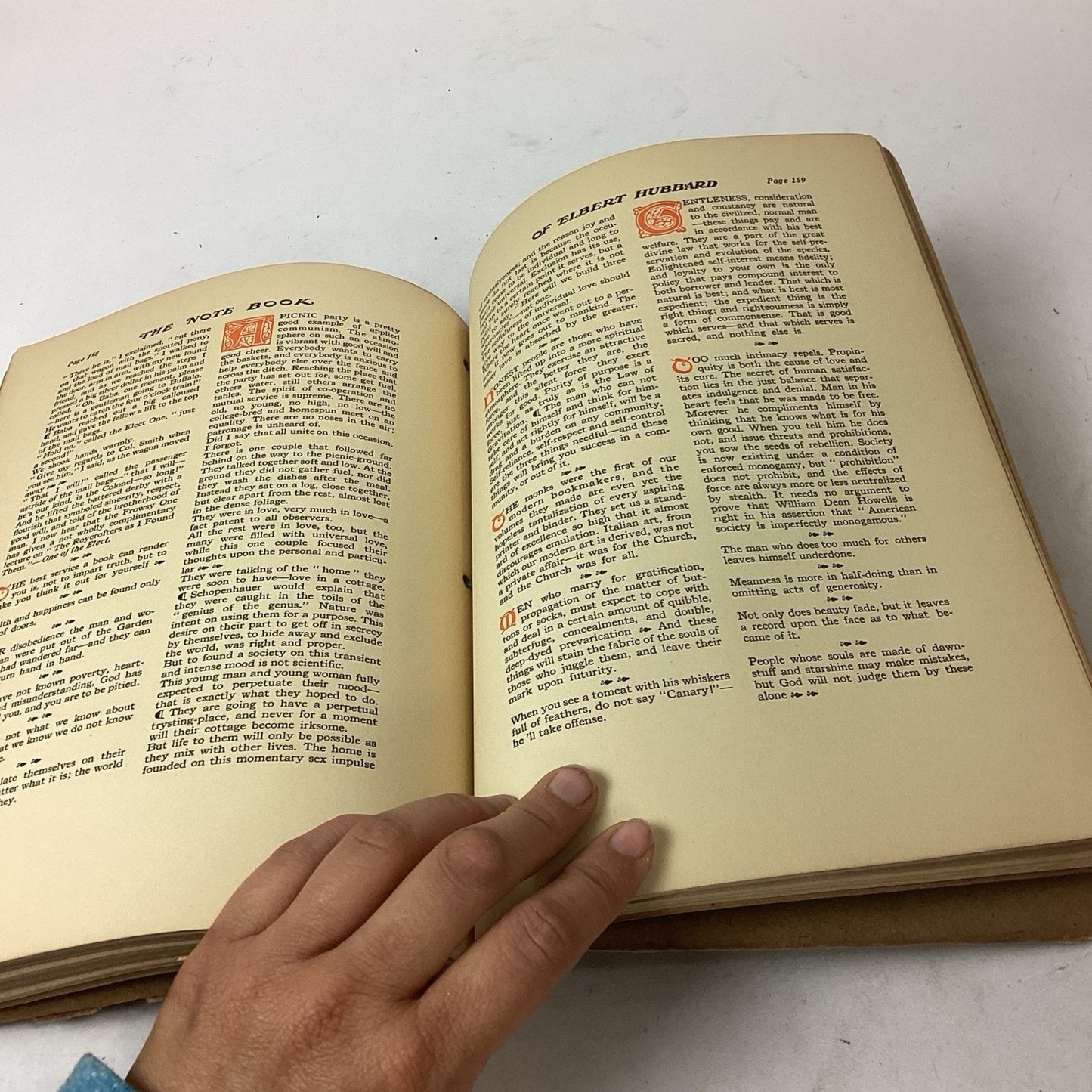 Antique 1927 Note Book of Elbert Hubbard Roycroft #8603