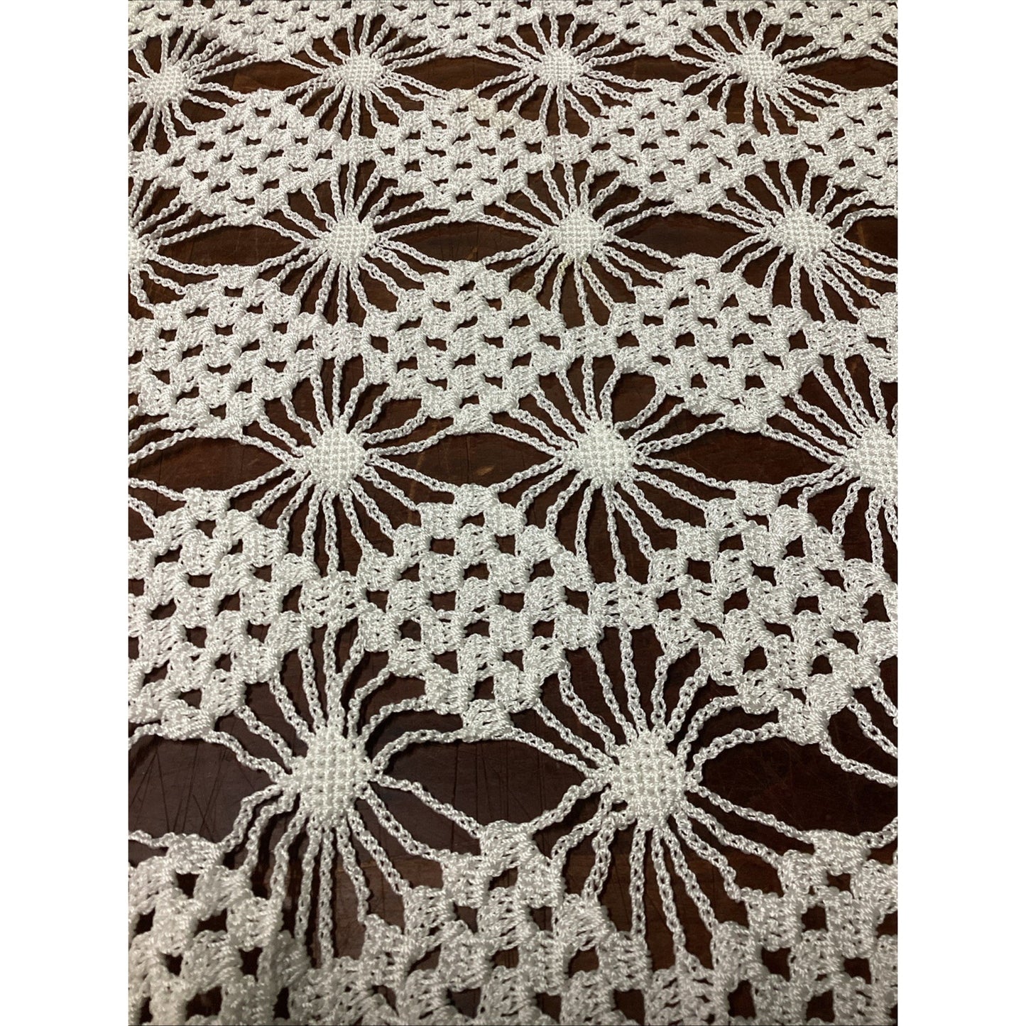 Vintage Crochet Bedspread Or Tablecloth - 42x40”