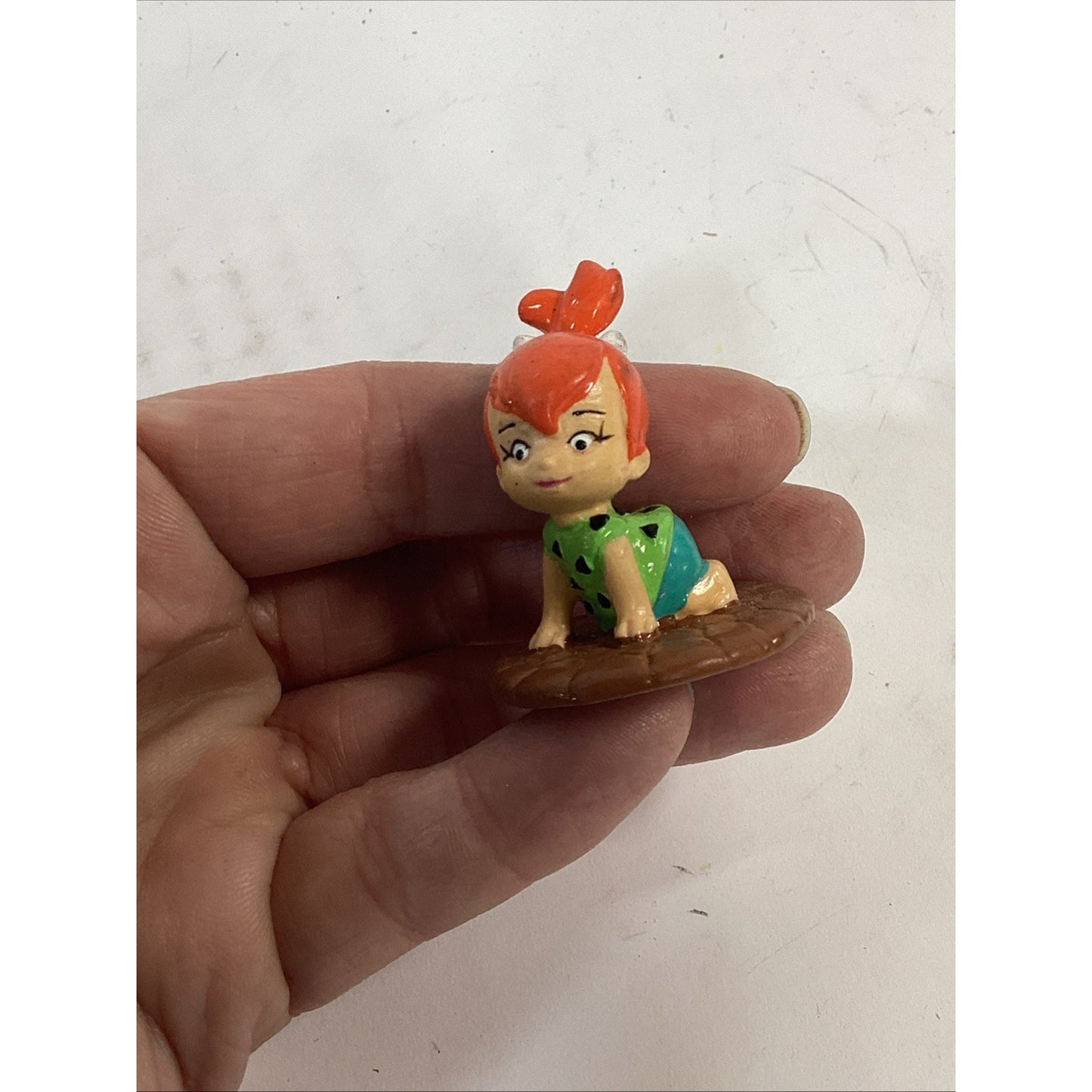 Vintage 1990 Fred Flinstone, Bam Bam And Pebbles Molded Toy Figures