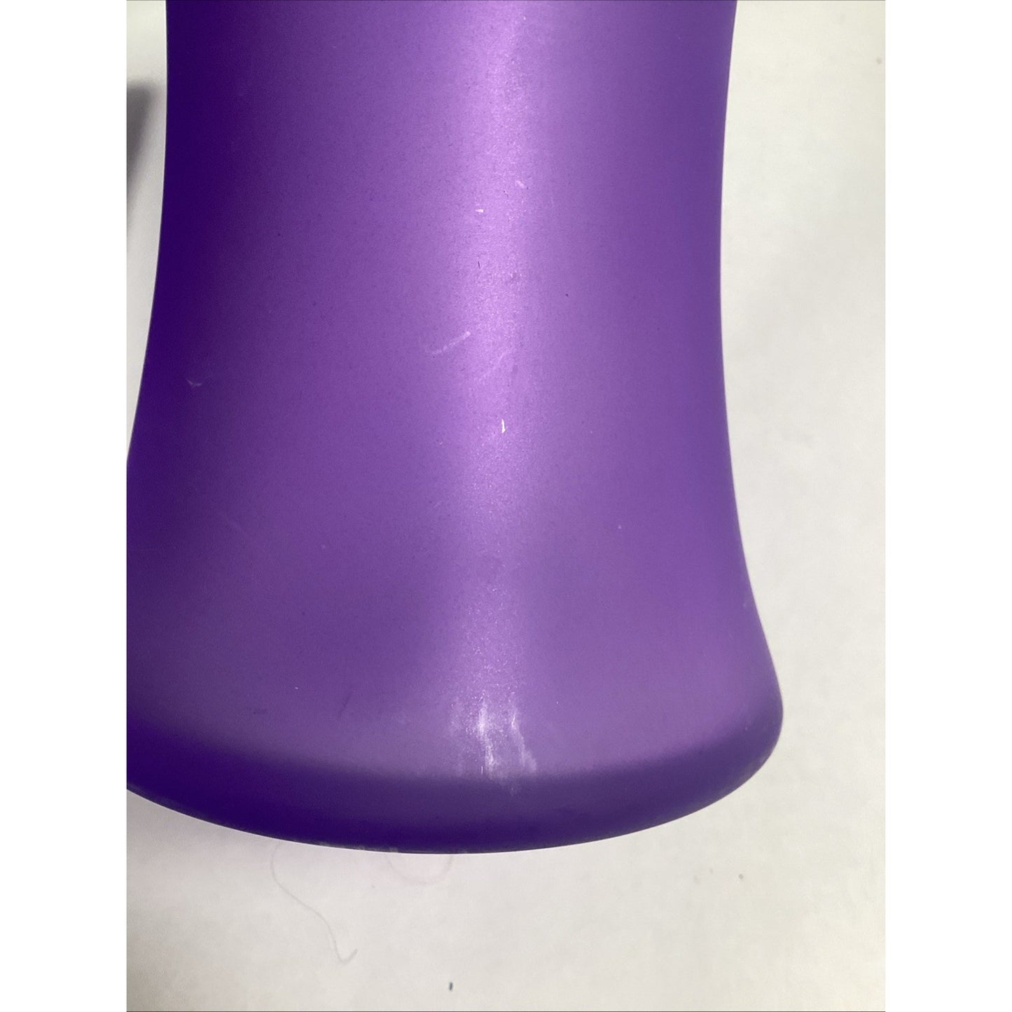 Large Smooth Hourglass Lavender Purple Frosted Glass Vase 8” Tall
