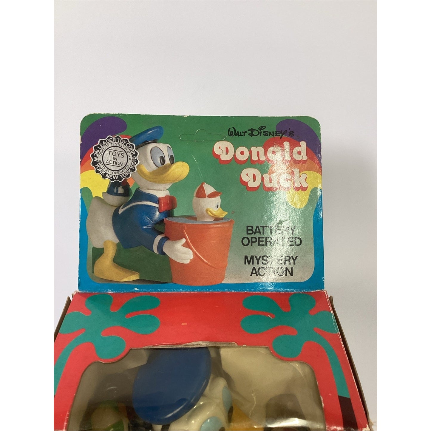 Lot Of 2 Vintage NOS 1970’s Disney Toys W/ Mystery Action - Mickey & Donald Duck