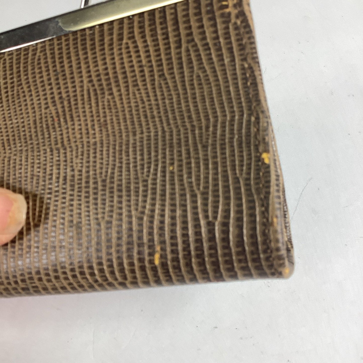 Laura Biagiotti Coin Purse Wallet Genuine Leather Reptile Pattern Italy