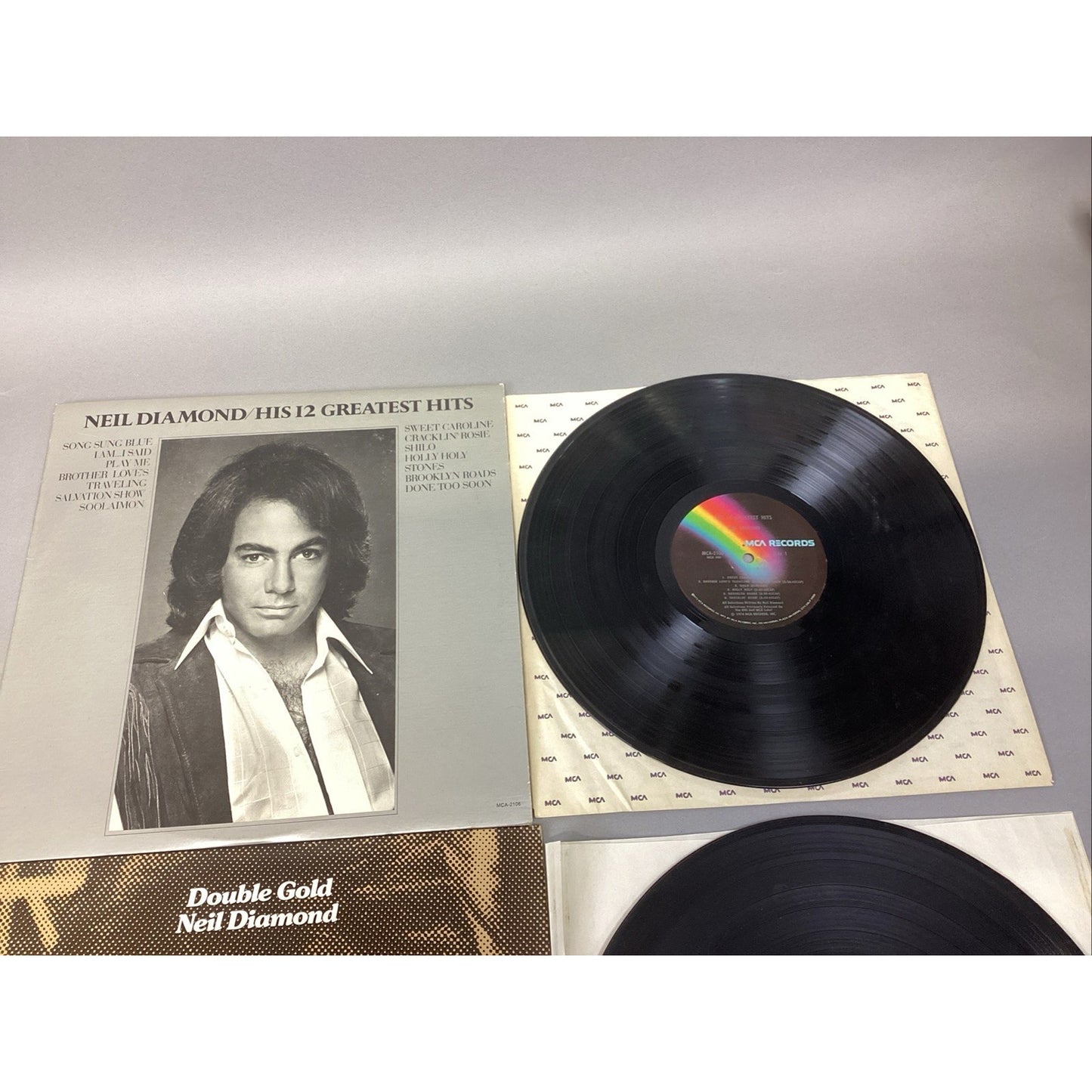 Neil Diamond 12 Greatest Hits & Neil Diamond Double Gold Vinyl Records